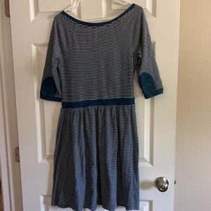 Anthropologie Navy and White Striped Dress